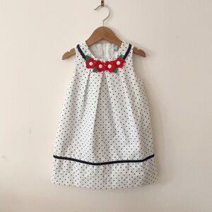 FLORENCE EISEMAN EUC Classic Polka Dot Floral Applique Heirloom Dress